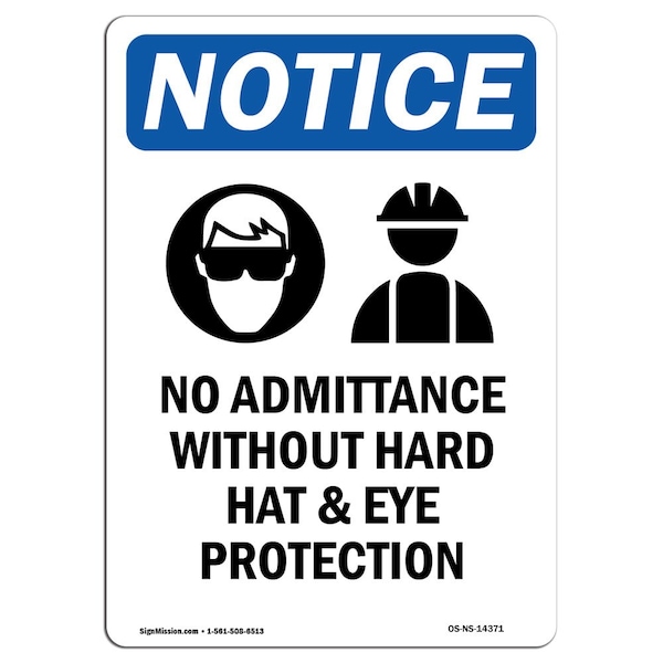 Sign, 5" H, 3.5" W, No Admittance Without Sign, Portrait, NS-D-35-V-14371-10PK
